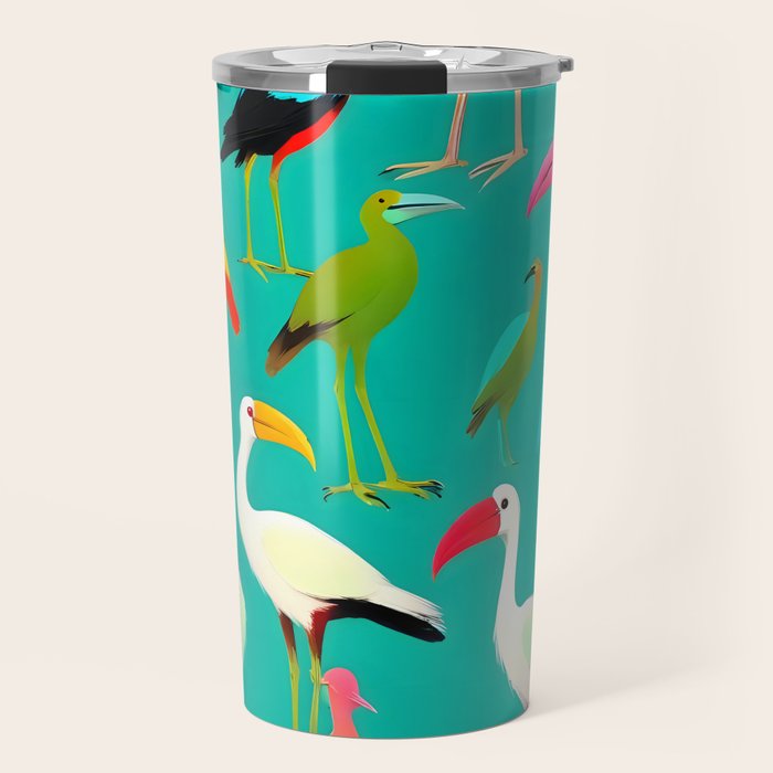 The Dance of Bird Colors Travel Mug Gallery Image 1