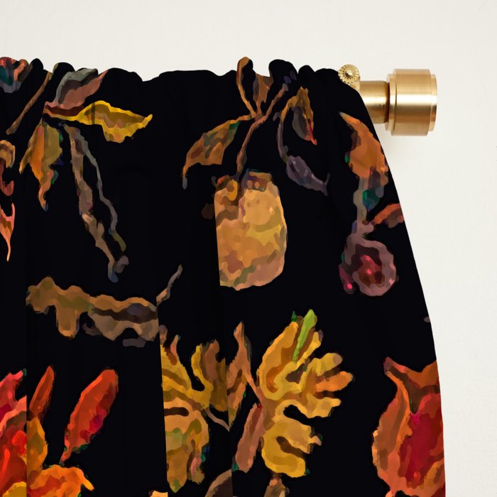 Exotic Midnight Floral Garden Window Curtain Gallery Image 2