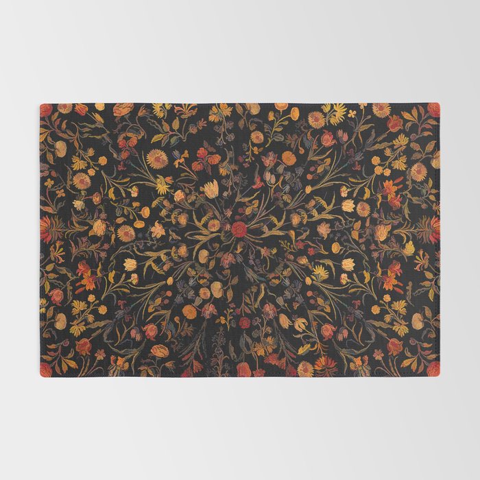 Exotic Midnight Floral Garden Rug Gallery Image 2