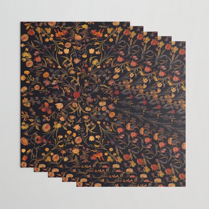 Exotic Midnight Floral Garden Wrapping Paper Gallery Image 3
