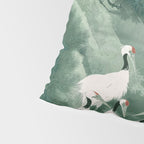 Japandi Wall Art chinoiserie Bird Poster Japanese wabi Sabi sage Green Forest maximalist Painting Pillow Sham Gallery Image 4