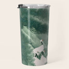 Japandi Wall Art chinoiserie Bird Poster Japanese wabi Sabi sage Green Forest maximalist Painting Travel Mug Gallery Image 3