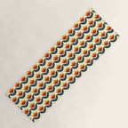 Retro 70s Floral Pattern in Mid-Century Red, Marigold, and Navy  Yoga Mat Gallery Image 1