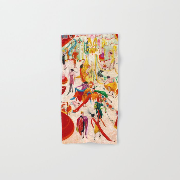 'Spring Sale Soireé at Bendels' Jazz Age New York City Portrait by Florine Stettheimer Bath Towel Gallery Image 1