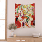 'Spring Sale Soireé at Bendels' Jazz Age New York City Portrait by Florine Stettheimer Wall Tapestry Gallery Image 2