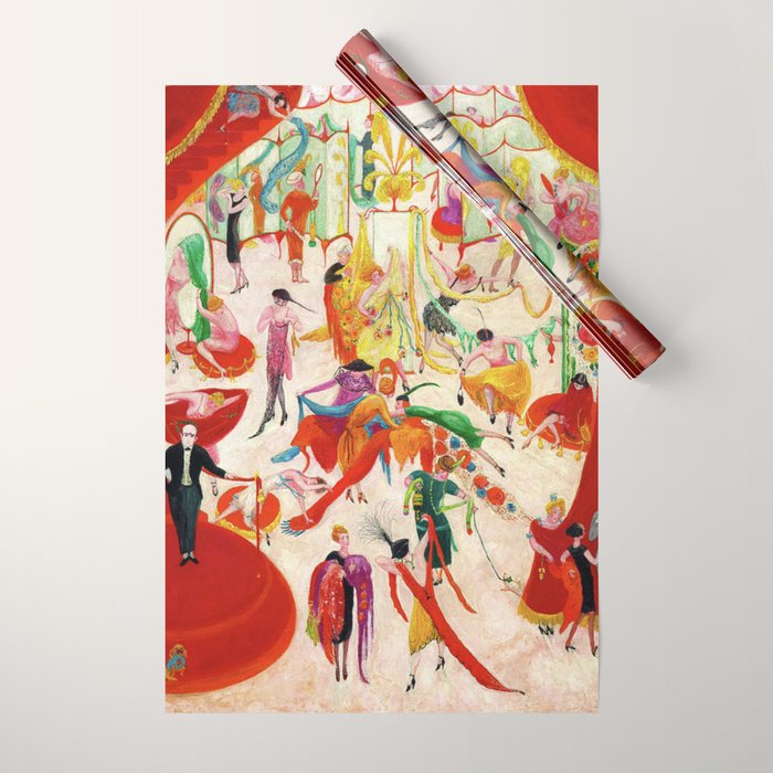 'Spring Sale Soireé at Bendels' Jazz Age New York City Portrait by Florine Stettheimer Wrapping Paper Gallery Image 1
