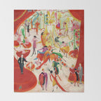 'Spring Sale Soireé at Bendels' Jazz Age New York City Portrait by Florine Stettheimer Throw Blanket Gallery Image 2