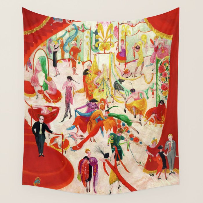 'Spring Sale Soireé at Bendels' Jazz Age New York City Portrait by Florine Stettheimer Wall Tapestry Gallery Image 4