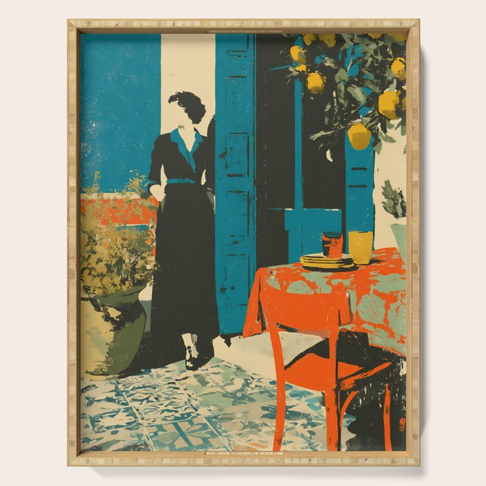 Cozy Morning on the Terrace Serving Tray Gallery Image 1