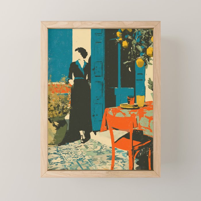 Cozy Morning on the Terrace Mini Art Print Gallery Image 1