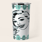 Mid-Century Modern Art Cocktail Teal Travel Mug Gallery Image 1