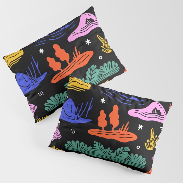 Colorful nature landscape doodle pattern Pillow Sham Gallery Image 1