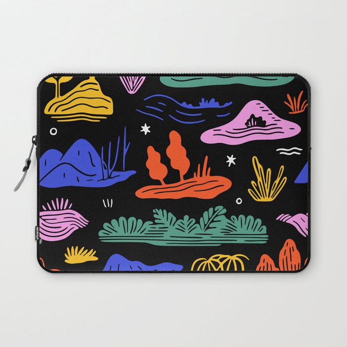 Colorful nature landscape doodle pattern Laptop Sleeve Gallery Image 1