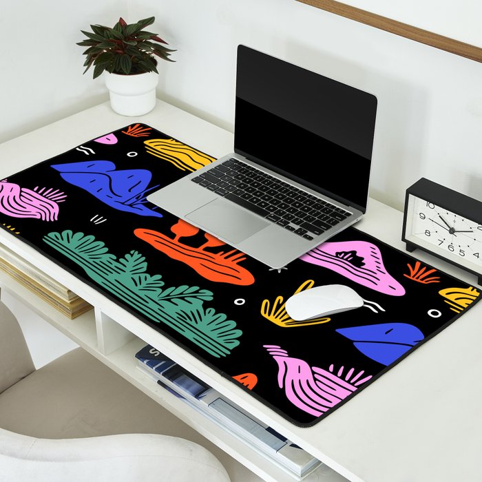 Colorful nature landscape doodle pattern Desk Mat Gallery Image 2