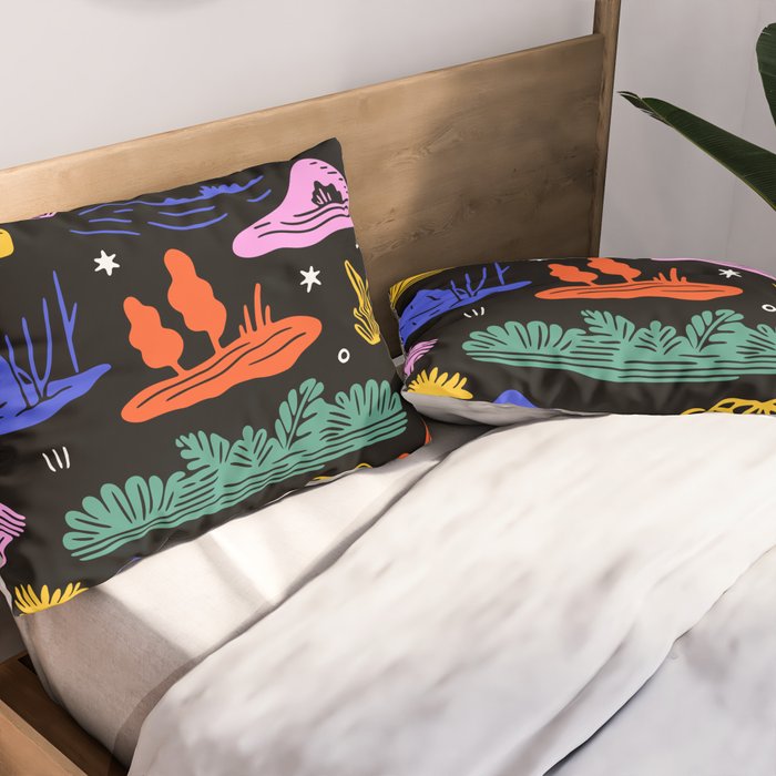 Colorful nature landscape doodle pattern Pillow Sham Gallery Image 2