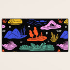 Colorful nature landscape doodle pattern Desk Mat Gallery Image 3