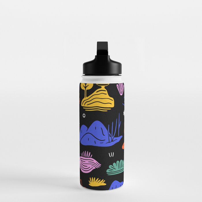 Colorful nature landscape doodle pattern Water Bottle Gallery Image 3