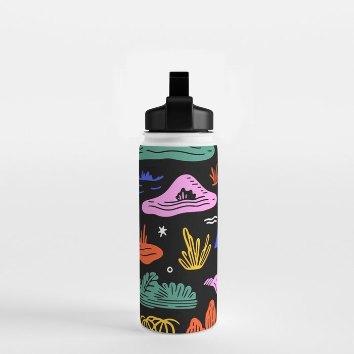 Colorful nature landscape doodle pattern Water Bottle Gallery Image 2