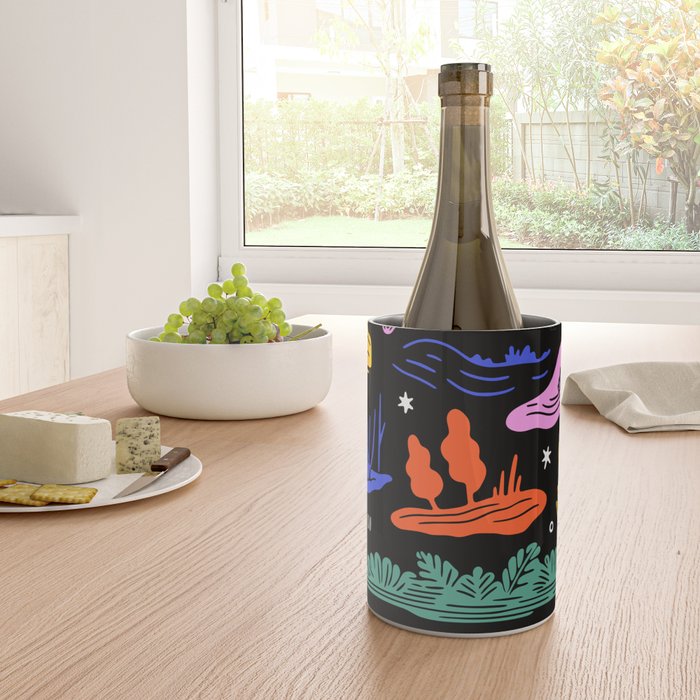 Colorful nature landscape doodle pattern Wine Chiller Gallery Image 4
