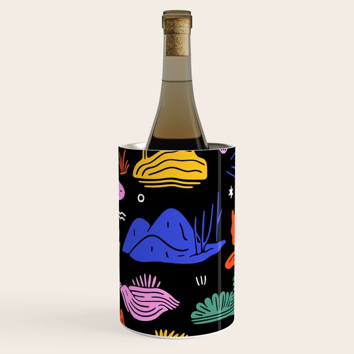 Colorful nature landscape doodle pattern Wine Chiller Gallery Image 2