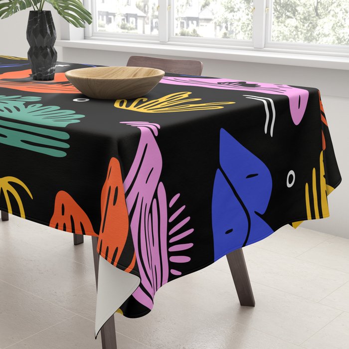Colorful nature landscape doodle pattern Tablecloth Gallery Image 3