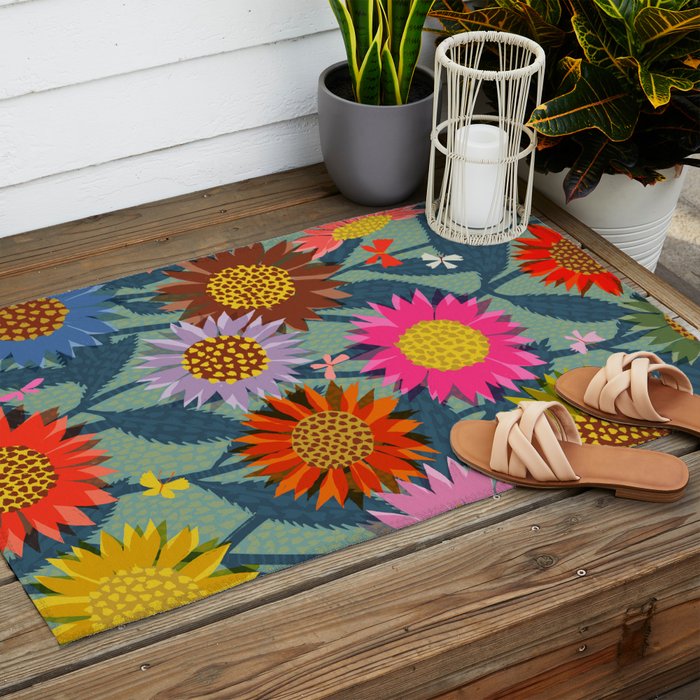 Sunflower Patch Outdoor Rug Gallery Image 2
