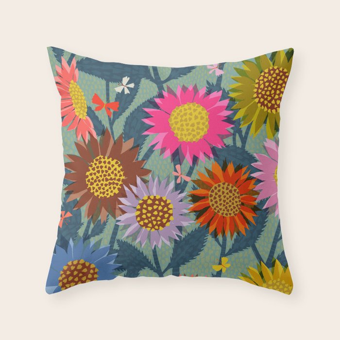 Sunflower Patch Throw Pillow Gallery Image 6