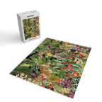 Tropical Eden Jungle on Black Vintage Print Jigsaw Puzzle Gallery Image 2