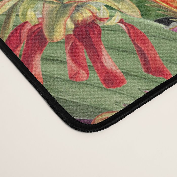 Tropical Eden Jungle on Black Vintage Print Desk Mat Gallery Image 4