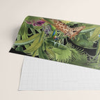 Tropical Eden Jungle on Black Vintage Print Wrapping Paper Gallery Image 2