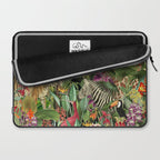 Tropical Eden Jungle on Black Vintage Print Laptop Sleeve Gallery Image 2