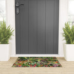 Tropical Eden Jungle on Black Vintage Print Welcome Mat Gallery Image 3