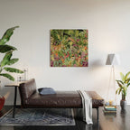 Tropical Eden Jungle on Black Vintage Print Wood Wall Art Gallery Image 2