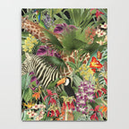 Tropical Eden Jungle on Black Vintage Print Notebook Gallery Image 4