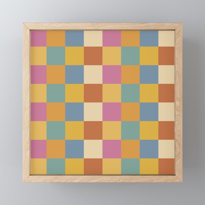 Checkered Multicolor Pattern XXXVII Colorful Summer Mini Art Print Gallery Image 1