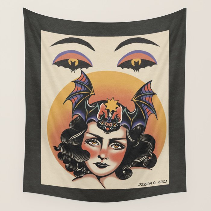 Bat Bite Betty Wall Tapestry Gallery Image 4