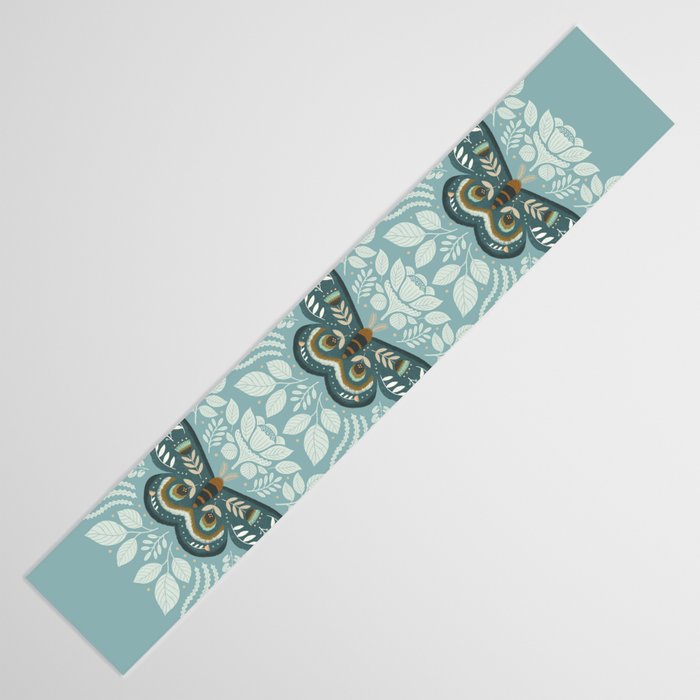 Folk Art Moth - Blue Gray Table Runner Gallery Image 3