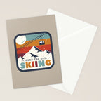 Spend The Day Skiing-Ski Badge Stationery Card Gallery Image 2