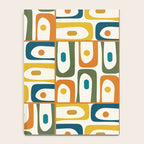 Mid Century Modern Piquet Multi Abstract Pattern in Moroccan Mustard Olive Blue Orange Cream Notebook Gallery Image 4