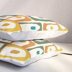Mid Century Modern Piquet Multi Abstract Pattern in Moroccan Mustard Olive Blue Orange Cream Pillow Sham Gallery Image 3