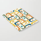 Mid Century Modern Piquet Multi Abstract Pattern in Moroccan Mustard Olive Blue Orange Cream Notebook Gallery Image 2
