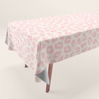 Modern ivory blush pink girly cheetah animal print pattern Tablecloth Gallery Image 1