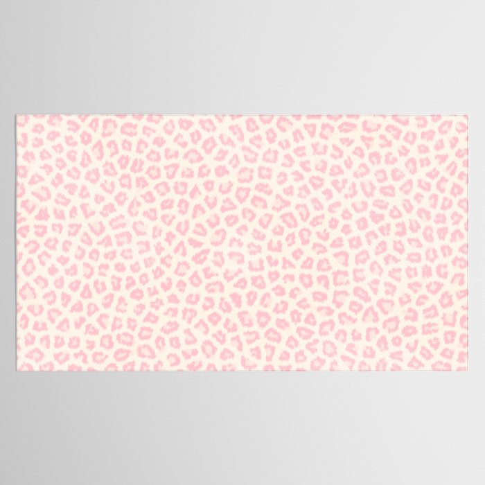 Modern ivory blush pink girly cheetah animal print pattern Tablecloth Gallery Image 2