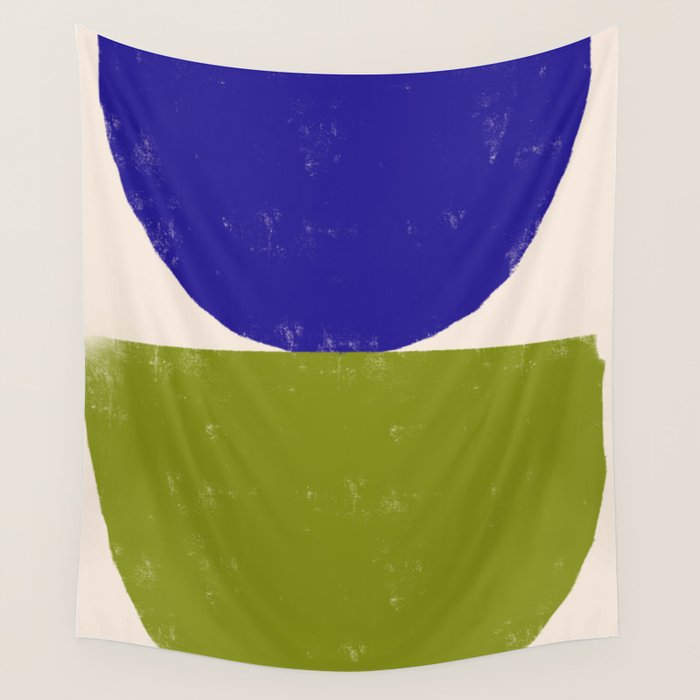 Blue and Green Objects Wall Tapestry Gallery Image 4