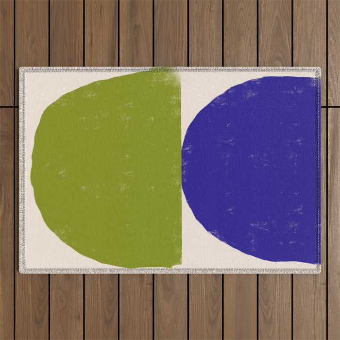 Blue and Green Objects Outdoor Rug Gallery Image 1