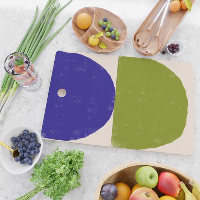 Blue and Green Objects Cutting Board Gallery Image 2
