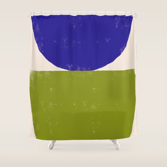 Blue and Green Objects Shower Curtain Gallery Image 1