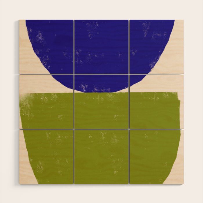 Blue and Green Objects Wood Wall Art Gallery Image 1