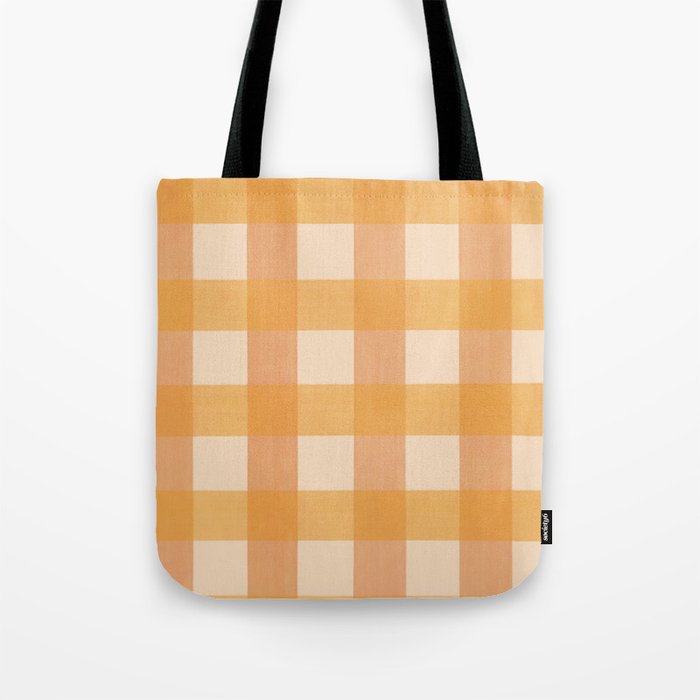 Orange Plaid Tote Bag Gallery Image 1