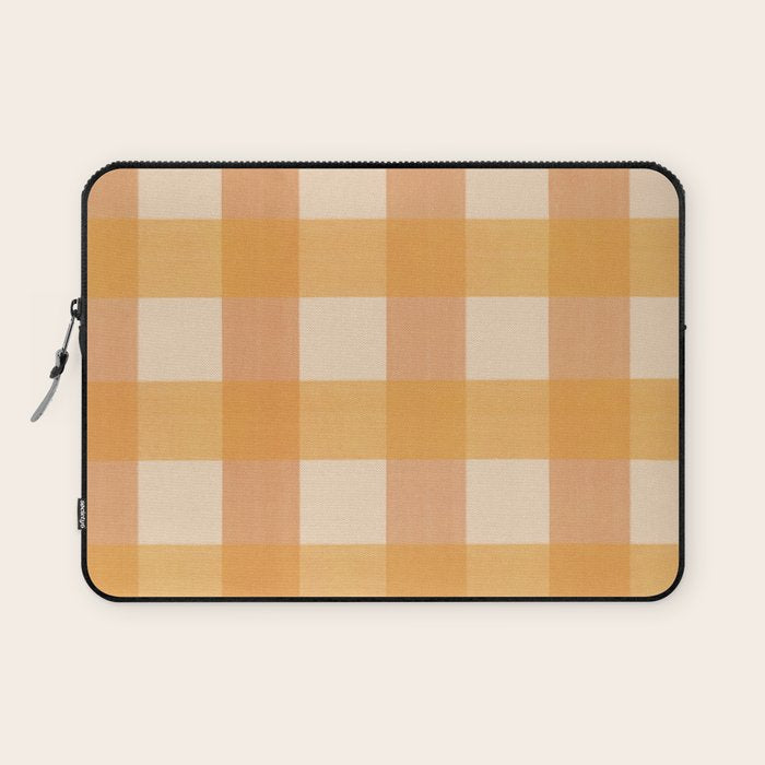 Orange Plaid Laptop Sleeve Gallery Image 1